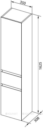 Фото пенал подвесной aquanet йорк 35 белый