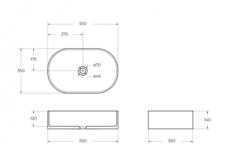 Фото раковина накладная belbagno bb1048 55*35 см, белая