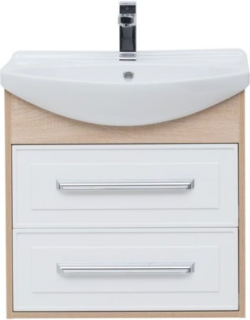 Фото тумба подвесная с раковиной aquanet остин 65 дуб сонома/белый