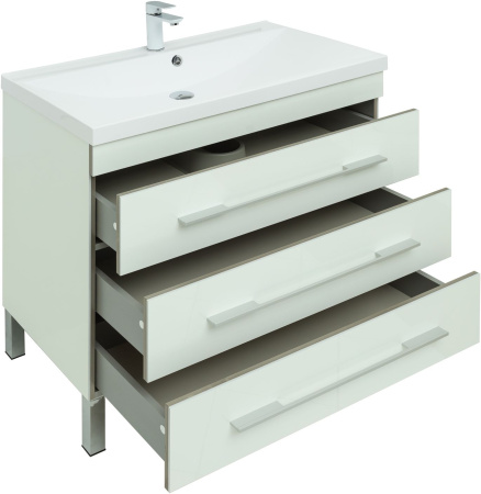 Фото комплект мебели aquanet верона 90 белый (напольный 3 ящика)
