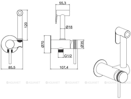 Фото гигиенический душ allen brau priority 5.31a29-31, черный матовый