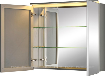 Фото зеркало-шкаф de aqua алюминиум 90 серебро