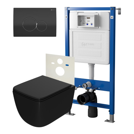 Фото сет: инсталляция point элементpn45120+клавиша черн/хромpn44061bc+унитаз меркурий чёрн мат. pn41831bm