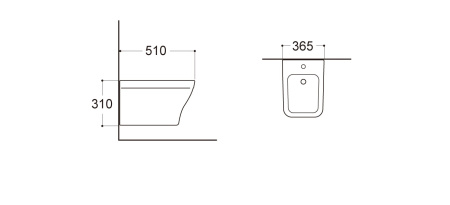 Фото биде подвесное aquatek амадео aq1663-00, 510*365*310 мм, цвет белый