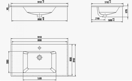 Фото раковина керамическая opadiris ибица 91 см, черная
