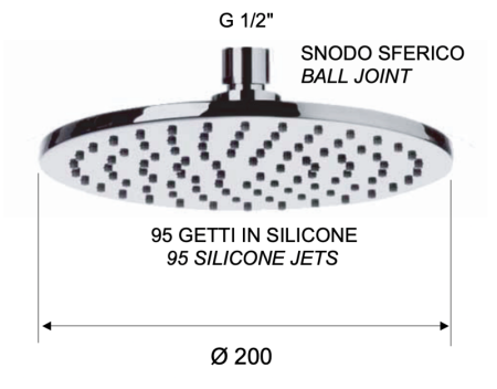 Фото верхний душ с шарнирным соединением 20 см remer 359mm20bgx, золото брашированное