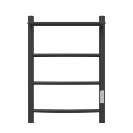 Фото полотенцесушитель электрический point афина pn04846pb п3 400x600 с полкой, диммер справа, черный