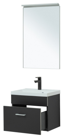 Фото комплект мебели aquanet верона 50 черный матовый (раковина нота 50)