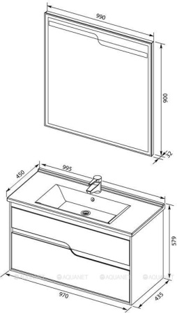 Фото комплект мебели aquanet модена 100 белый