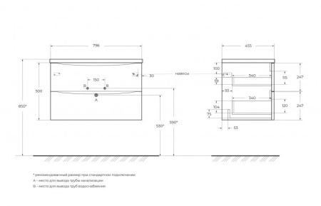 Фото тумба подвесная  belbagno acqua 80 bianco lucido 