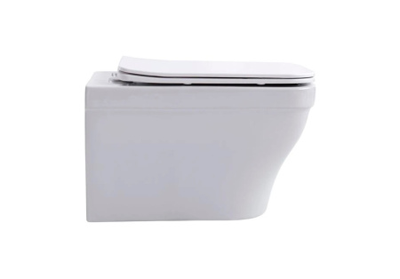 Фото унитаз подвесной безободковый aquatek амадео aq1163-00 520*365*320 мм, горизонтальный выпуск, тонкое сиденье с механизмом плавного закрывания, крепеж