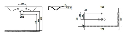 Фото раковина мебельная creavit drop 120 см dp120-00cb00e-0000, белая
