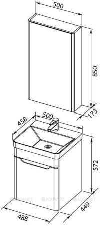 Фото комплект мебели aquanet софия 50 белый