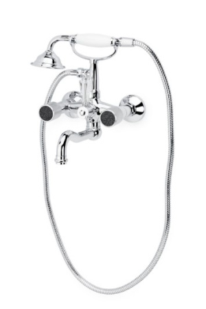 Фото смеситель для ванны boheme royal crystal 273-royal/crst black, хром