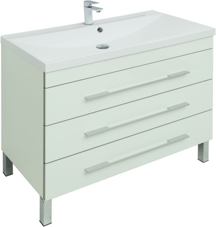 Фото комплект мебели для ванной aquanet верона 100 белый (напольный 3 ящика)