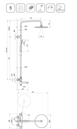 Фото душевая колонна ravak ds 092.00 x07p642, хром