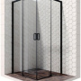 Фото душевой уголок ambassador queen 11011204 черный / прозрачное стекло 100х100