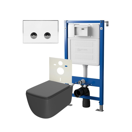 Фото сет: инсталляция пневм point элемент п pn45121+клавиша венера бел/хрpn44071wc+унитаз меркурий графит