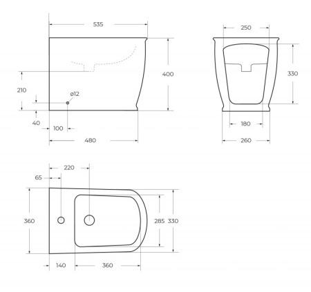 Фото напольное биде belbagno prado bb10150b, белое