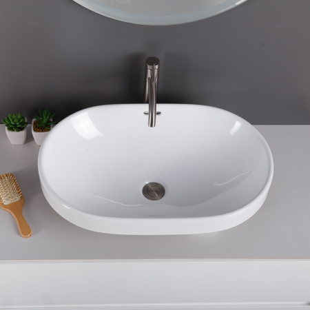 Фото раковина полувстраеваемая сверху belbagno bb1004 60*40 см, белая Фото раковина полувстраеваемая сверху belbagno bb1004 60*40 см, белая