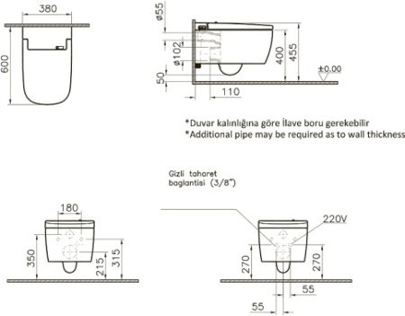 Фото унитаз подвесной vitra v-care basic 5674b003-6193, интеллектуальный