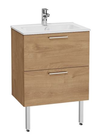 Фото тумба напольная с раковиной vitra mia 60см 67270, золотой дуб