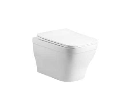 Фото унитаз-компакт подвесной безободковый aquatek амадео aq1180-00 490*365*320 мм, горизонтальный выпуск, тонкое сиденье с механизмом плавного закрывания, крепеж