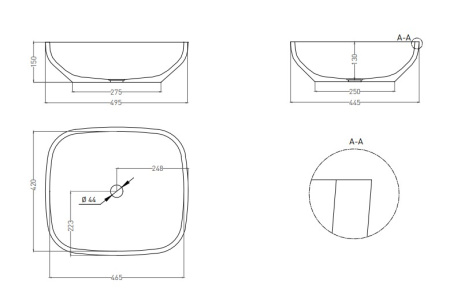 Фото раковина salini s-stone gloria 08 1102208mrf, матовая покраска по ral полностью