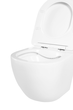 Фото унитаз подвесной безободковый с сиденьем belbagno uno bb3105chr/sc белый, сиденье микролифт