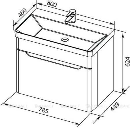 Фото тумба подвесная с раковиной aquanet софия 80 белый