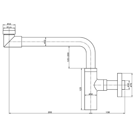 Фото сифон для раковины creavit со смещением sf6088, хром