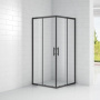 Фото душевой уголок cezares eco прозрачное / чёрный матовый 100х100