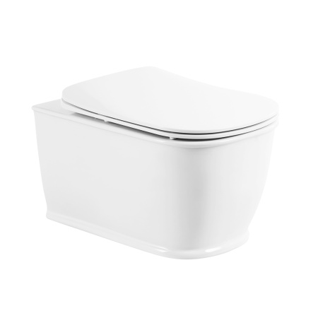 Фото унитаз подвесной безободковый belbagno prado bb10150ch, белый