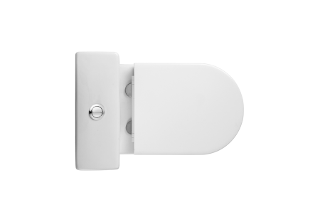 Фото унитаз напольный ободковый с бачком aquatek леон aq2785-00 595*370*815 мм, горизонтальный выпуск, тонкое сиденье с механизмом плавного закрывания, крепеж