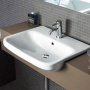 Фото раковина duravit durastyle 2319600000 60 см с переливом, с плоскостью под смеситель, глазуровка снизу
