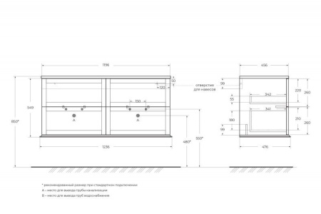 Фото тумба подвесная cezares tiffany 54954 bianco opaco