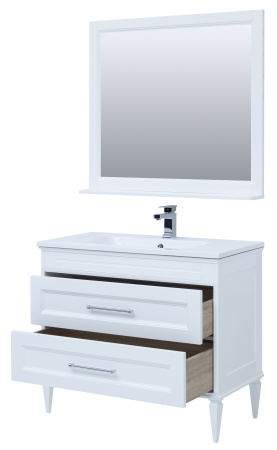 Фото комплект мебели aquanet бостон м 100 белый (лит. мрамор)