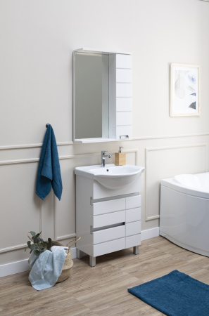 Фото зеркало-шкаф aquanet доминика 60 led белый