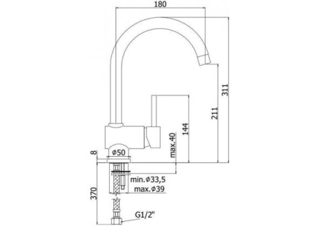 Фото смеситель для кухни paffoni stick sk180cr, хром