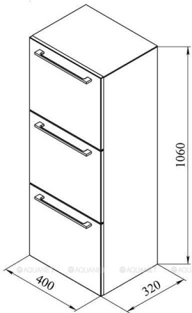 Фото шкаф навесной de aqua куба 40(3) белый
