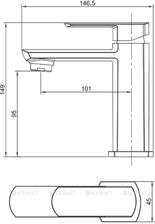 Фото смеситель для раковины aquanet cinetic af120-10с, хром
