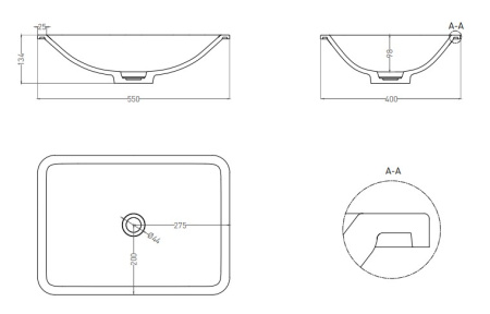 Фото раковина salini s-stone marea 06 1802206mrf, матовая покраска по ral полностью