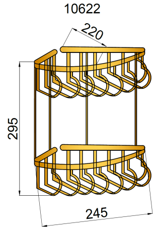 Фото угловая полка двойная boheme medici 10622, бронза