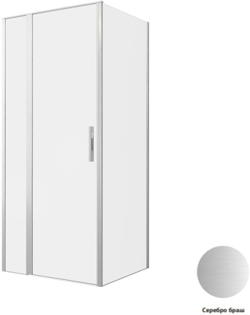 Фото душевой угол allen brau priority 3.31026.ba + 3.31041.ba 90*80*200, профиль серебро браш