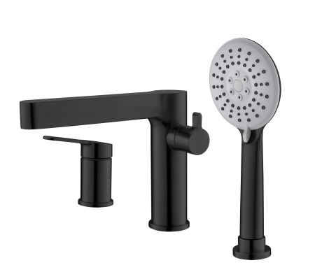 Фото смеситель на борт ванны belbagno delta del-bvd3-nero, черный матовый