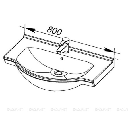 Фото раковина для тумбы aquanet аква 80 см, белая
