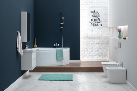 Фото комплект мебели aquanet августа 50 (moduo slim) белый