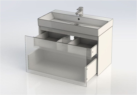 Фото тумба подвесная с раковиной aquanet йорк 85 белый