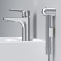 Фото смеситель раковины с гигиеническим душем am.pm gem, хром