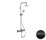 Фото душевая система термостатическая с изливом remer eq34a8mpufm25no, черный матовый